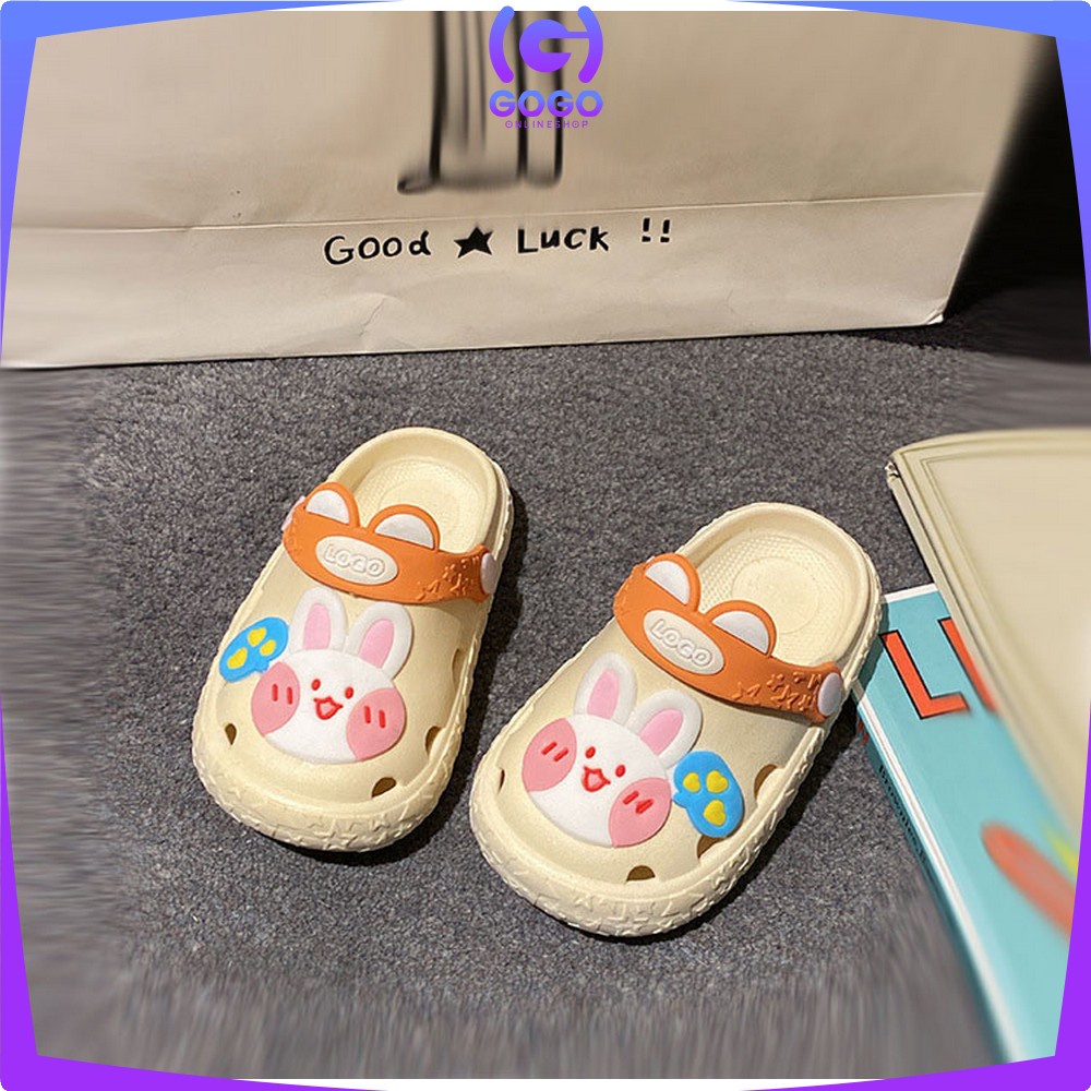 GOGO-S42 Sepatu Sandal Anak Motif Kelinci Selop Karakter Lucu / Sendal Baim Anak Perempuan Laki Laki Slip On Slippers Kids Rabbit Import