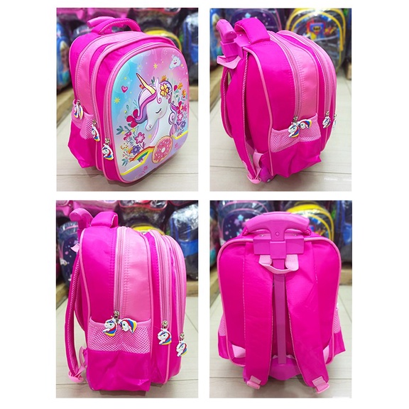 Tas Koper Tas Trolley Dorong Anak Perempuan Tk Unicorn Frozen Lol Lily Import