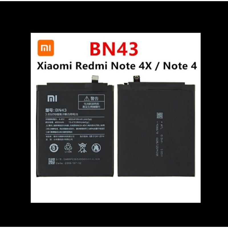 Baterai Battery batre xiaomi redmi note 4x / note 4 original
