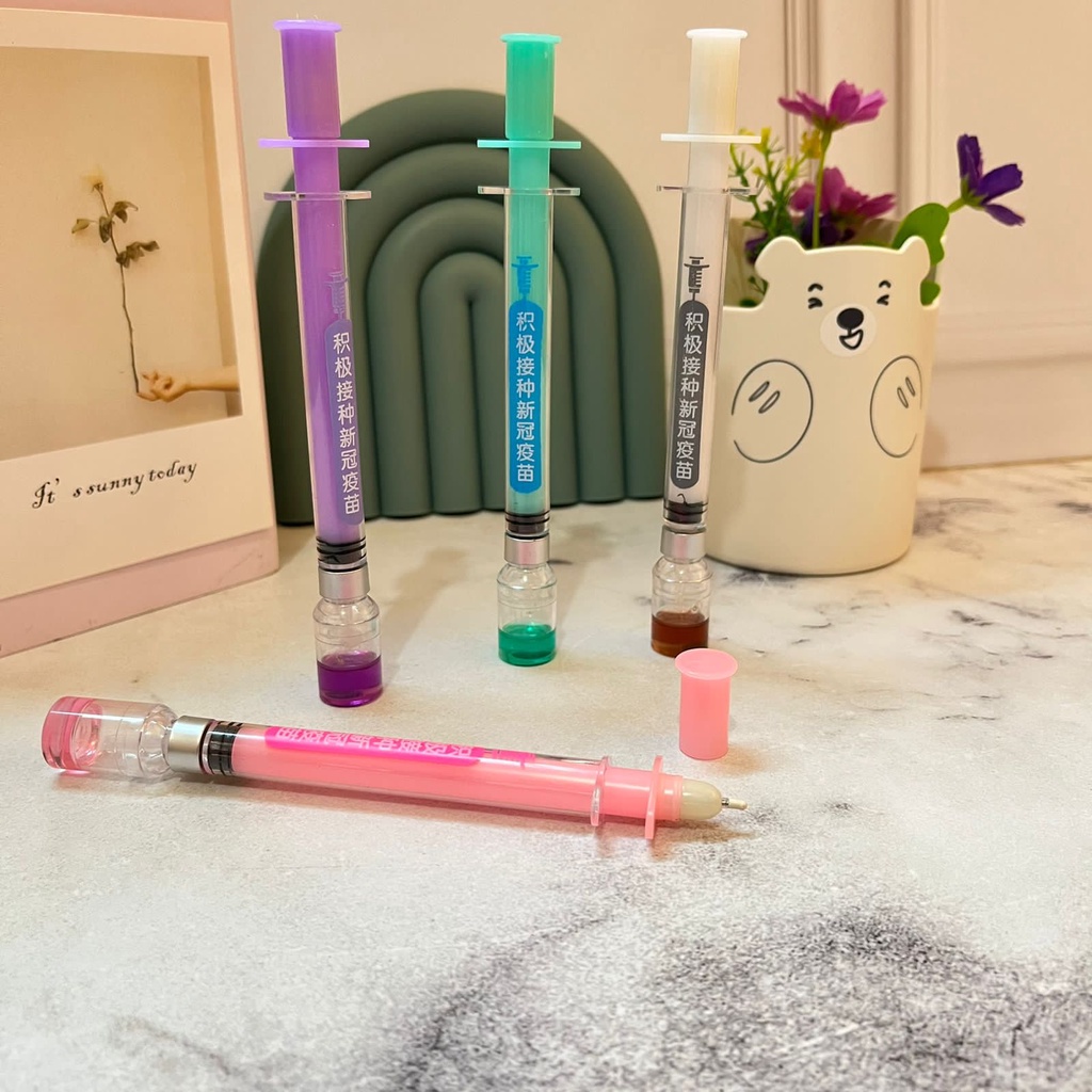 

PULPEN VAKSIN SUNTIKAN MEDICINE SUPER UNIK & CUTE LIMITED EDITION ONLY PEN GEL TINTA HITAM MODEL SUNTIK VACCINE KUALITAS IMPORT TERBAIK