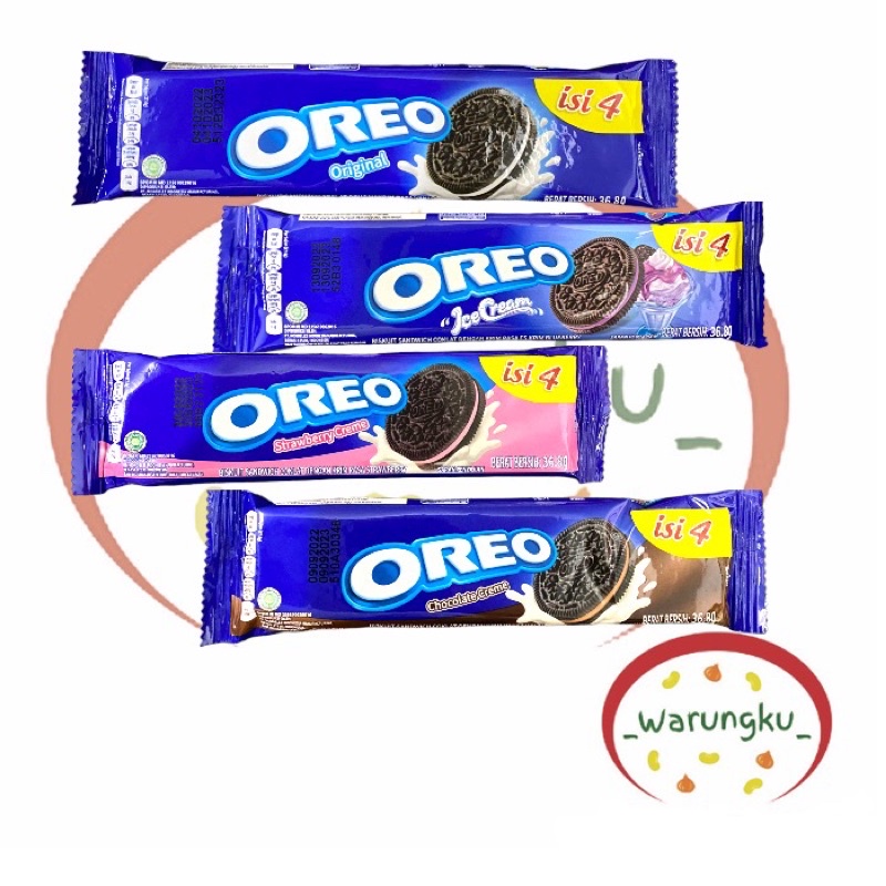 [GROSIR] Oreo 1 Pack Isi 12pcs x 28gr Biskuit Enak Promo Termurah Coklat Original Stoberi Ice Cream Blueberry