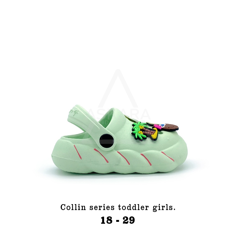 Sandal Anak perempuan baby girls selop tali belakang model korean style lucu 10 bulan - 3 tahun-HIJAU