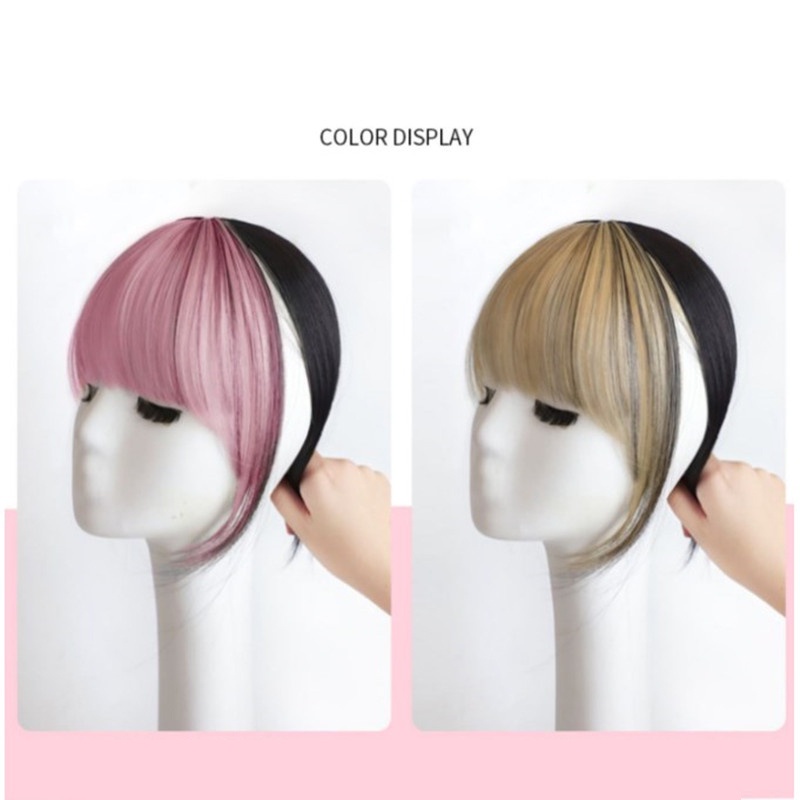 Wig Poni Palsu Warna pink Gaya Punk Korea Untuk Wanita