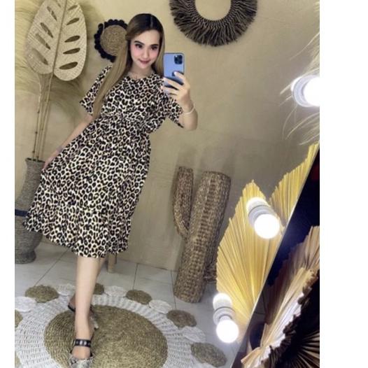 Stok Terbaru DRESS Jumbo DASTER MANOHARA LD 110, LD 120 BIGSIZE BALI LEOPARD