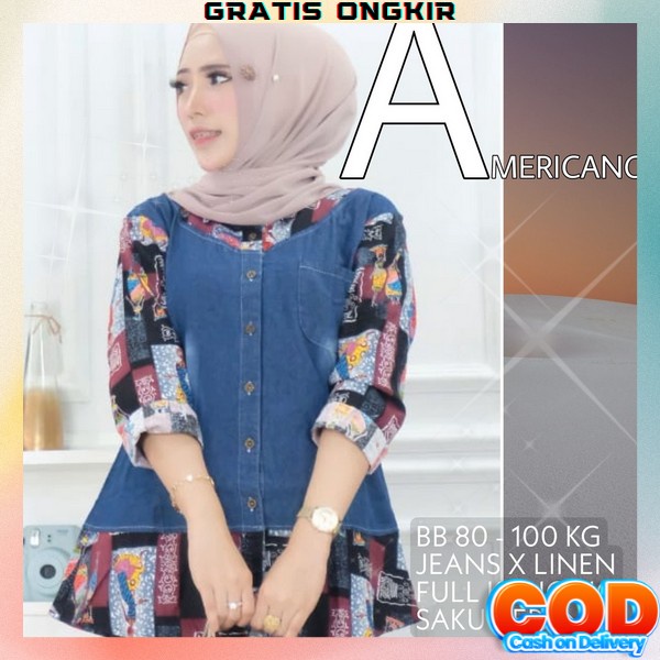 Blouse Jumbo Korean Style Blus Oversize Cewek Atasan Wanita Big Size Atasan Kerja Wanita Murah Blus 