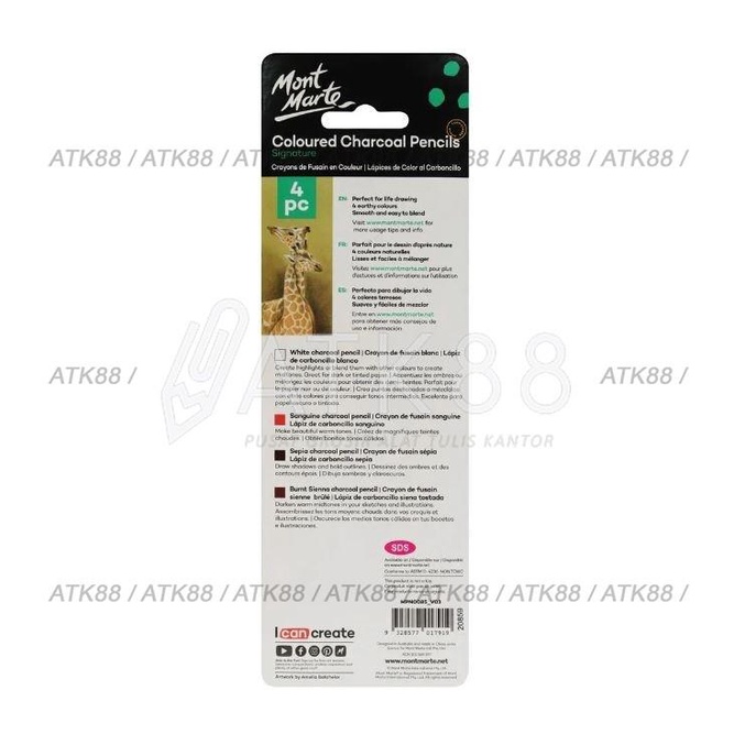 

Pensil Sketsa Coloured Charcoal Pencils Signature 4Pc Mont Marte Best Seller
