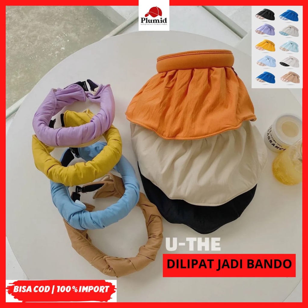 PLUMID - topi pantai premium topi visor lipat casual anti uv topi bando 117