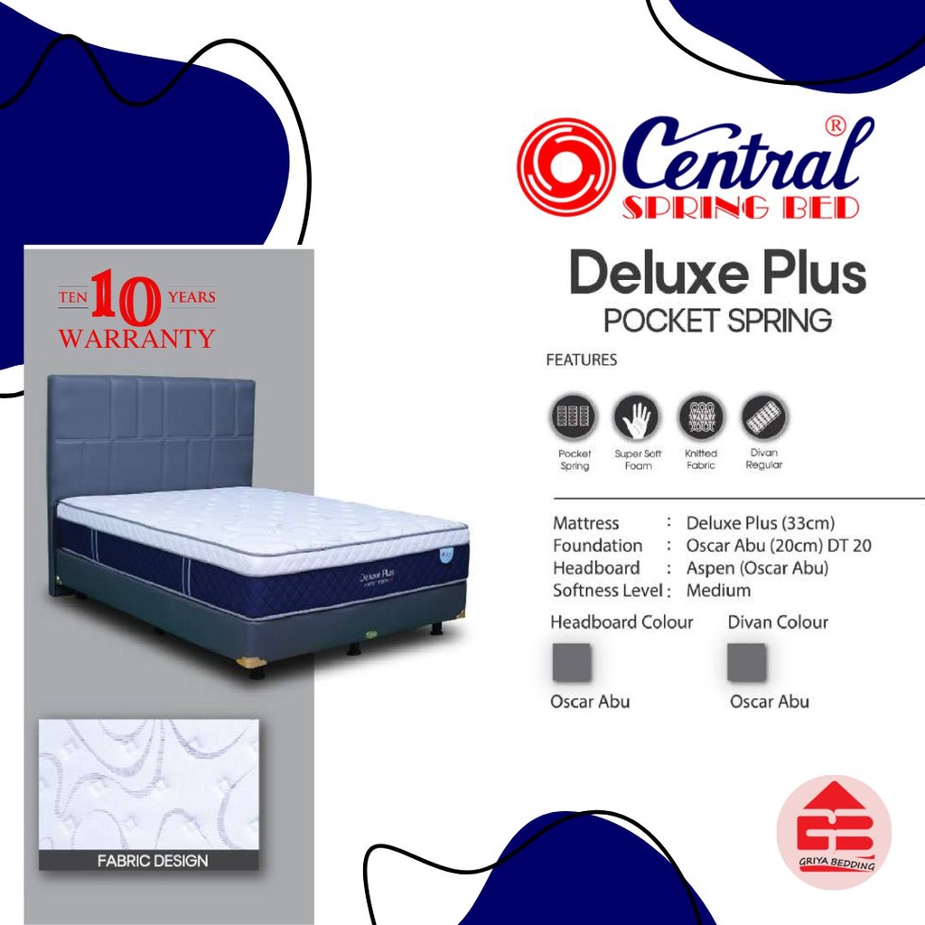 Spring Bed CENTRAL Deluxe Plus Pocket - Springbed Semarang