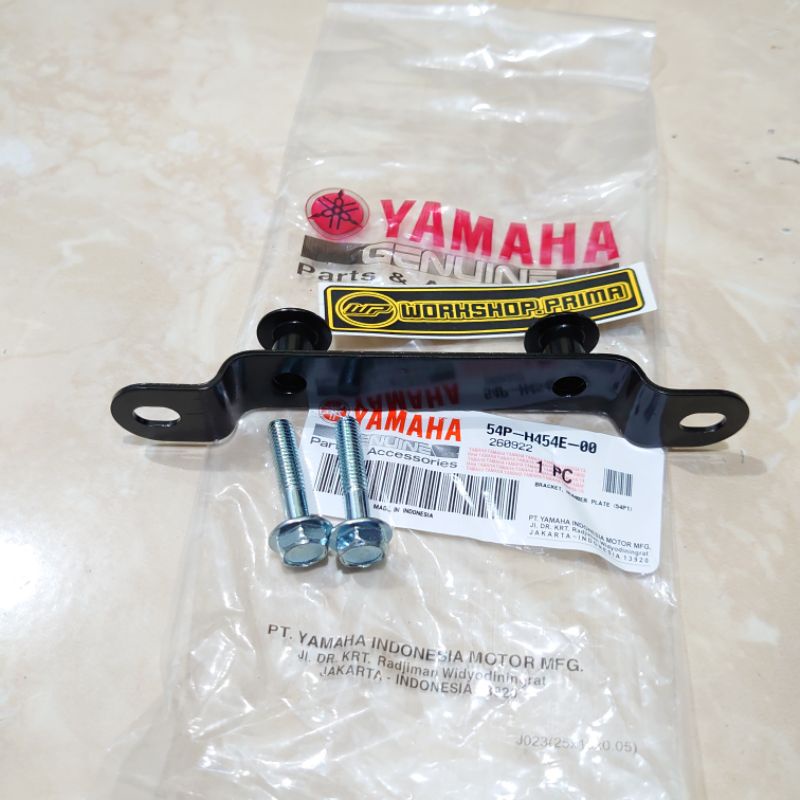 Besi plat breket 54P nopol dudukan pegangan plat nomer nomor dasi tameng depan Mio J 2012 - 2014 Ori