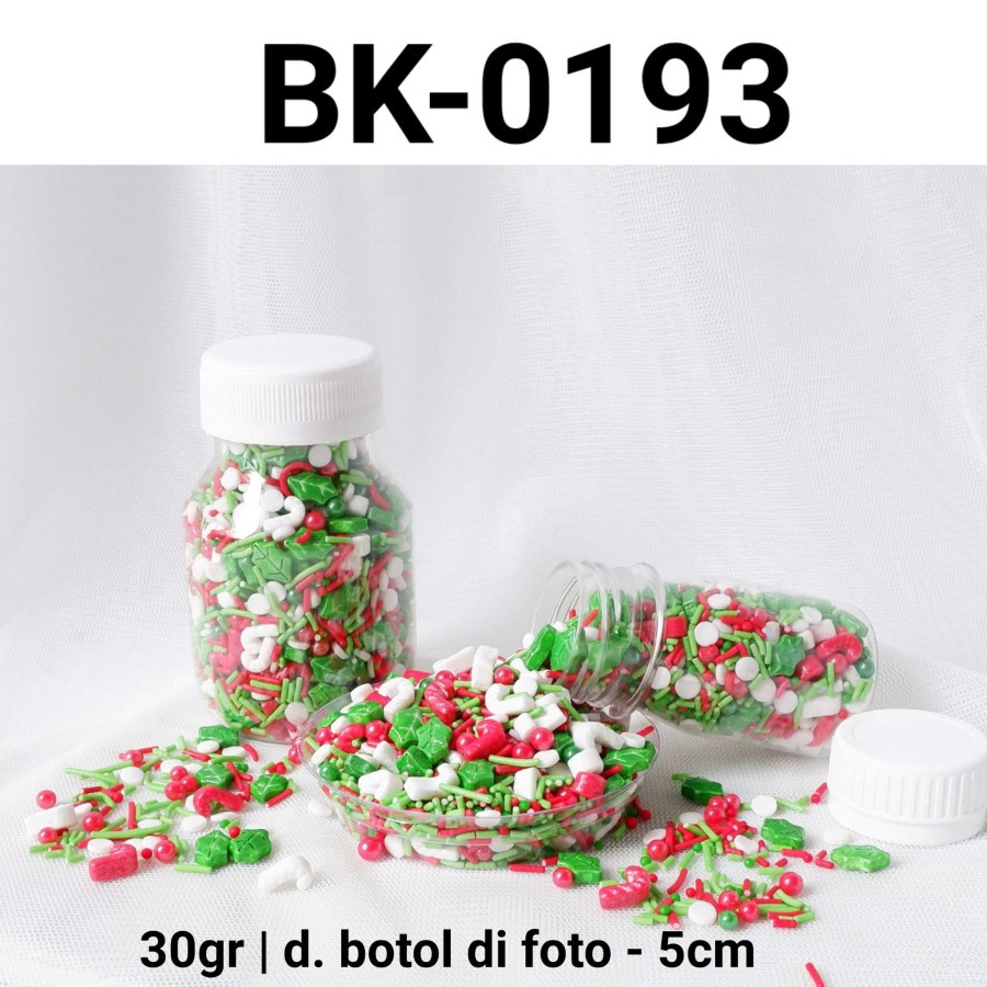 

BK-0193 SPRINKLES SPRINKLE SPRINKEL 30GR 30 GRAM NATAL HIJAU MERAH