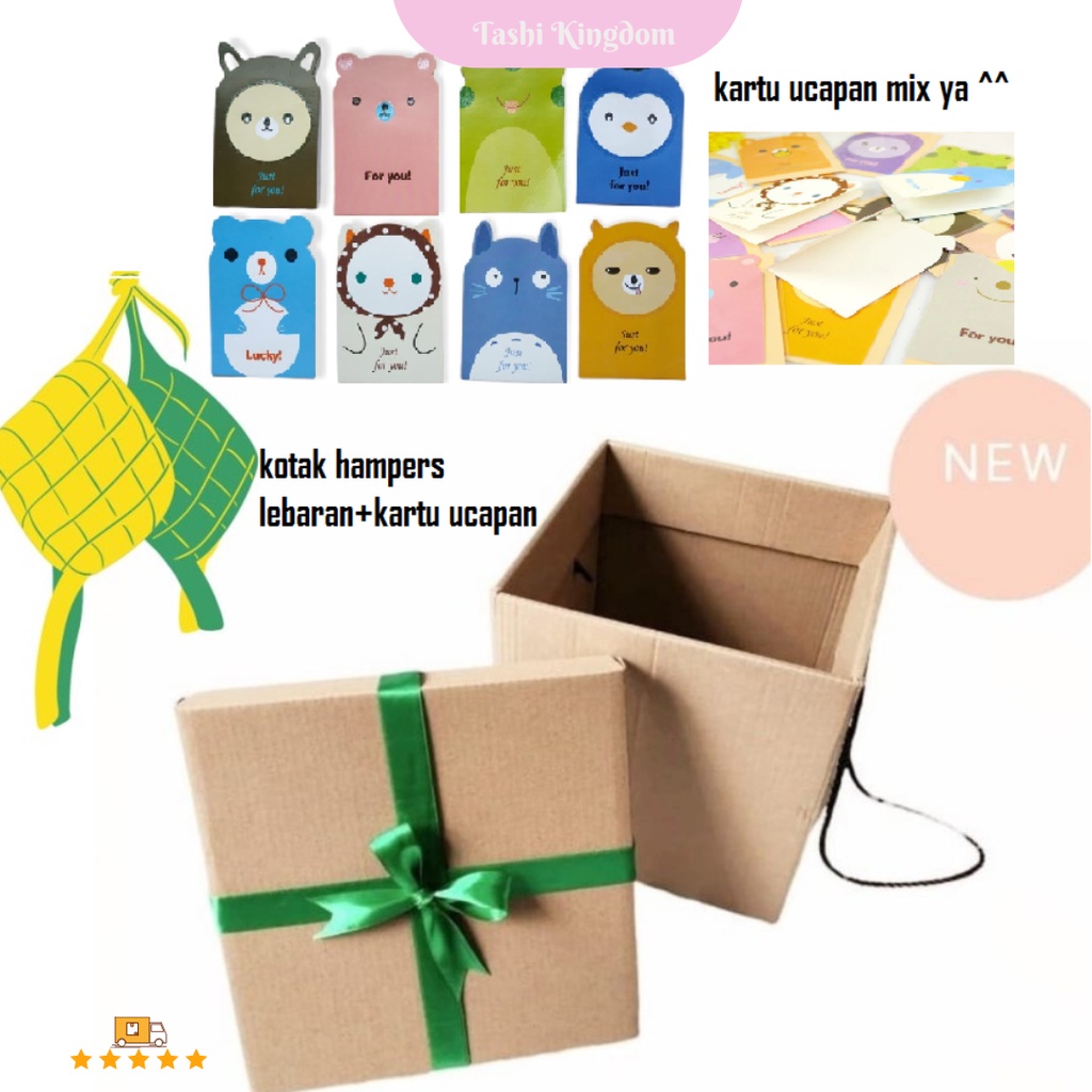 

Parcel Lebaran / KOTAK KADO + KARTU UCAPAN , KOTAK HAMPERS LEBARAN / Box toples , Bingkisan kado LEBARAN