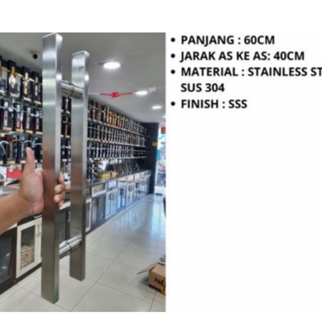 Gagang Pintu 60 Cm Pull Handle Tembus 60 Cm Tarikan Pintu Kotak 60 Cm Produk Solid Polos Handle Handel Pintu H Sus 304