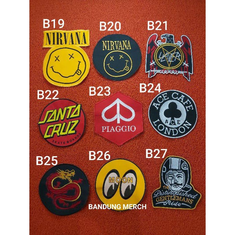 BACKPATCH BORDIR BESAR MUSIK NIRVANA UKURAN BESAR UNTUK DI BELAKANG JAKET