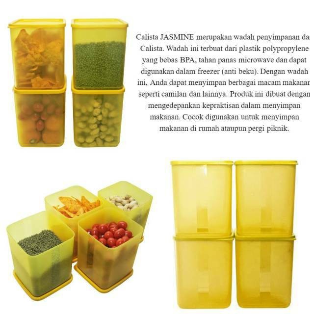 LT- Calista Jasmine ISI 4PCS Toples Cemilan Set Plastik Toples Kue Kering