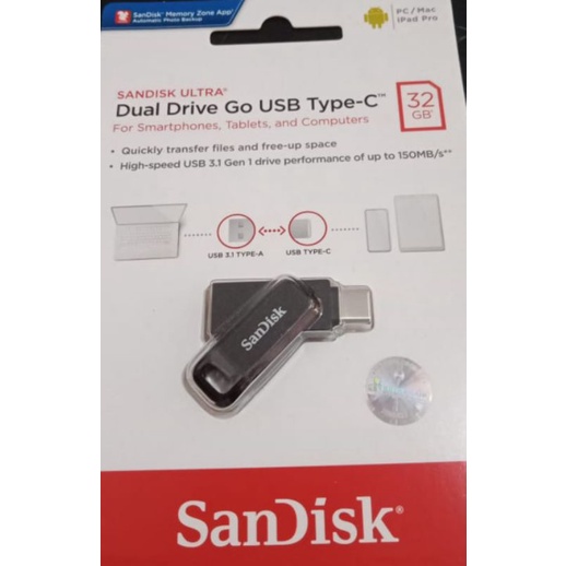 Flashdisk Otg sandiks type micro dan type c 32gb original 100%