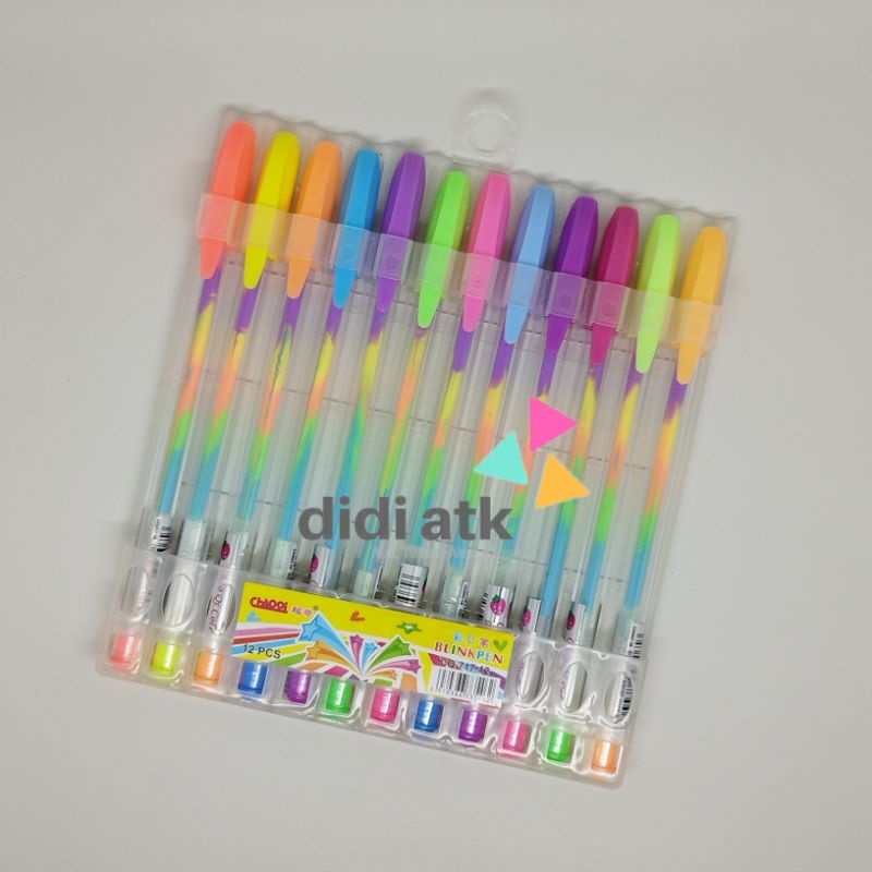 

Pulpen Rainbow Blinkpen Warna Warni 12 Color