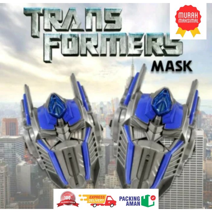 MAINAN ANAK TOPENG OPTIMUS PRIME BUMBLEBEE SUARA LAMPU COSPLAY ROBOT