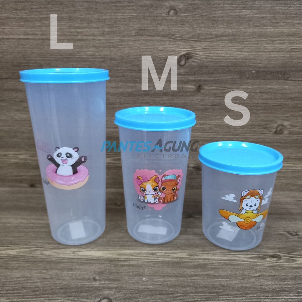 GELAS TUTUP PLASTIK MURAH VIOLA TRENDY UKURAN S  M DAN L