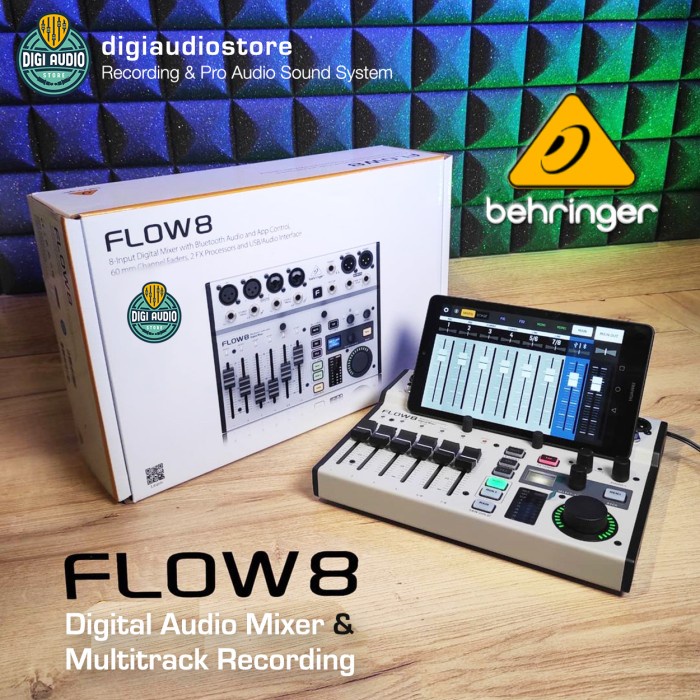 Digital Audio Mixer Behringer Flow 8 Recording Podcasting Streaming #Original