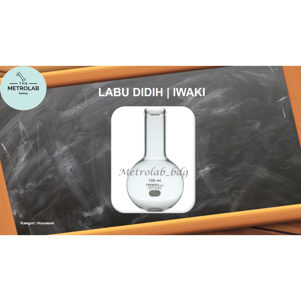 Labu Didih | Boiling Flask | Dasar Rata | Iwaki | 100 ml - 200 ml - 300 ml