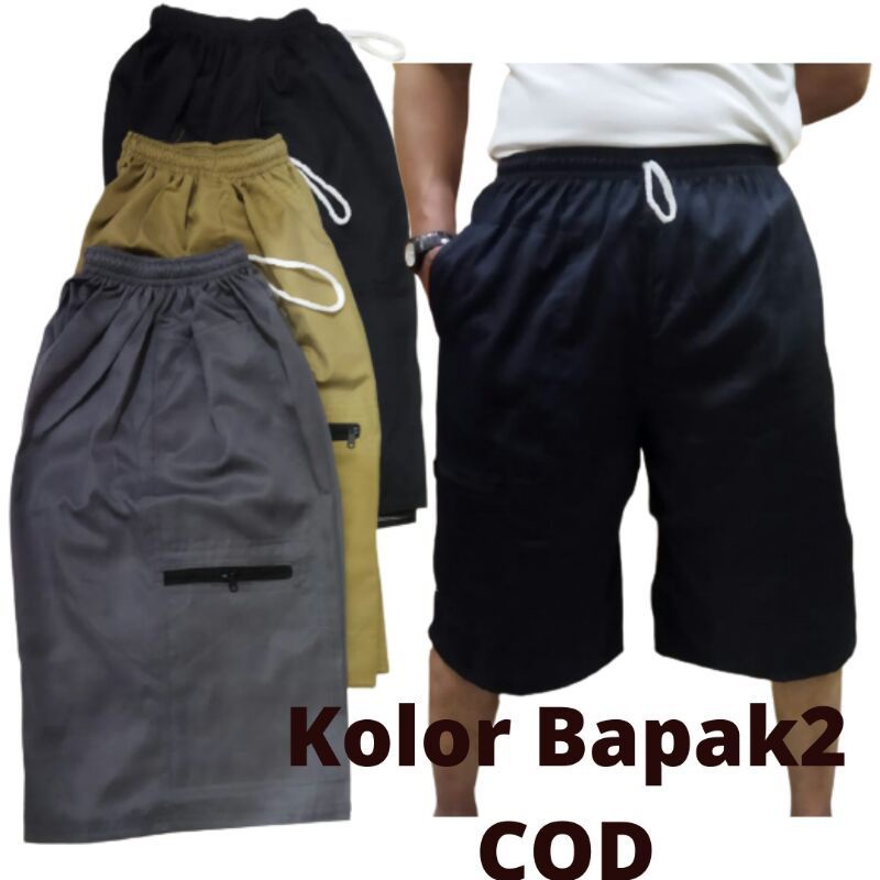 Celana Pendek Pndek  Kargo Cargo 3/4 3 4 Polos Kolor Remaja Bapak Bapak2 Pria Cowok Cowo Cowo Laki L