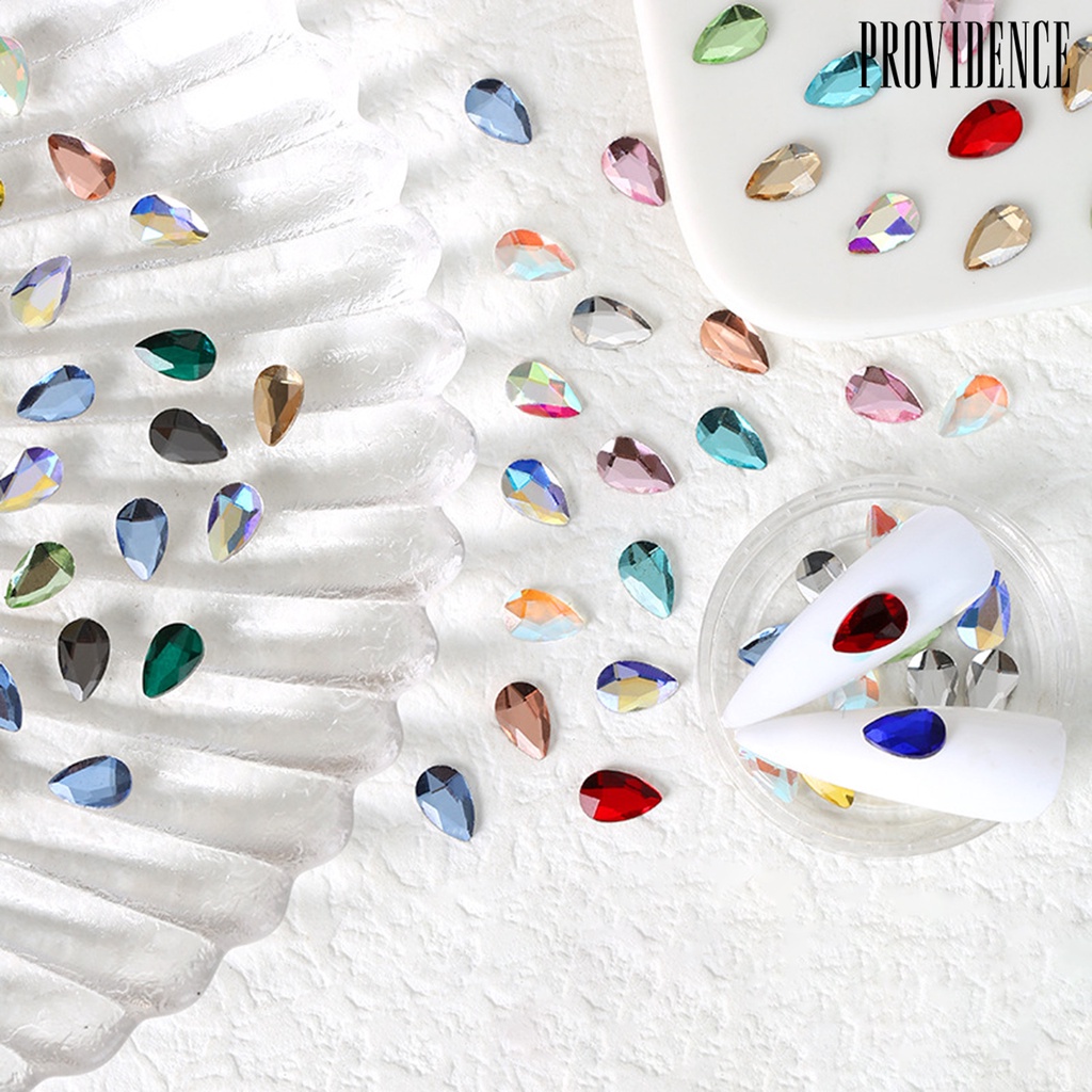 Providence 50Pcs / Set Kuku Palsu Aksen Berlian Imitasi Untuk Nail Art / Manicure DIY