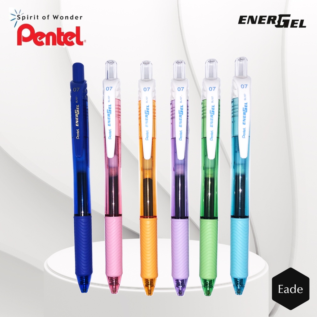 

Pulpen / Ballpoint Pentel Energel 0.7 BL 107 Tinta Biru / Blue Ink | Color Barrel Casing Warna Warni