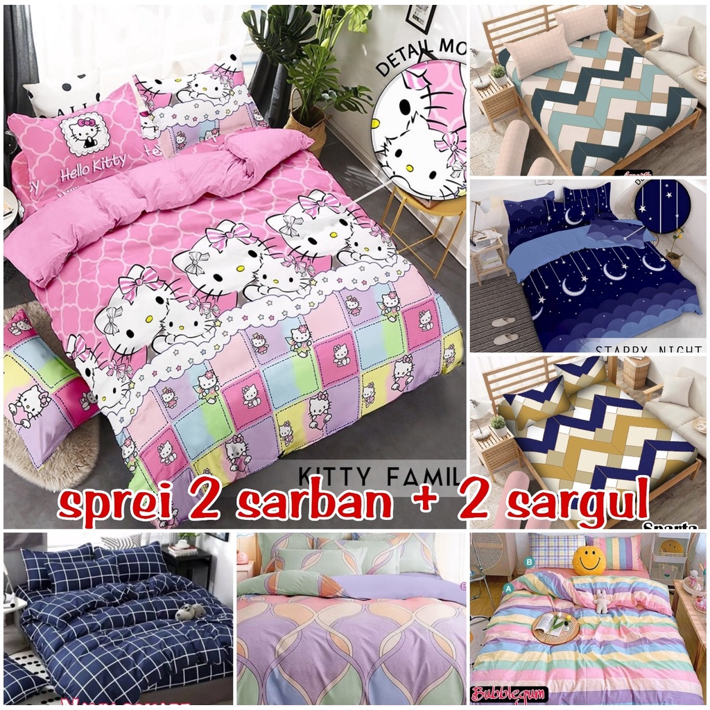 sprei motif aesthetic 2 sarban 2 sargul uk 180 x 200 / sprei uk king fullset