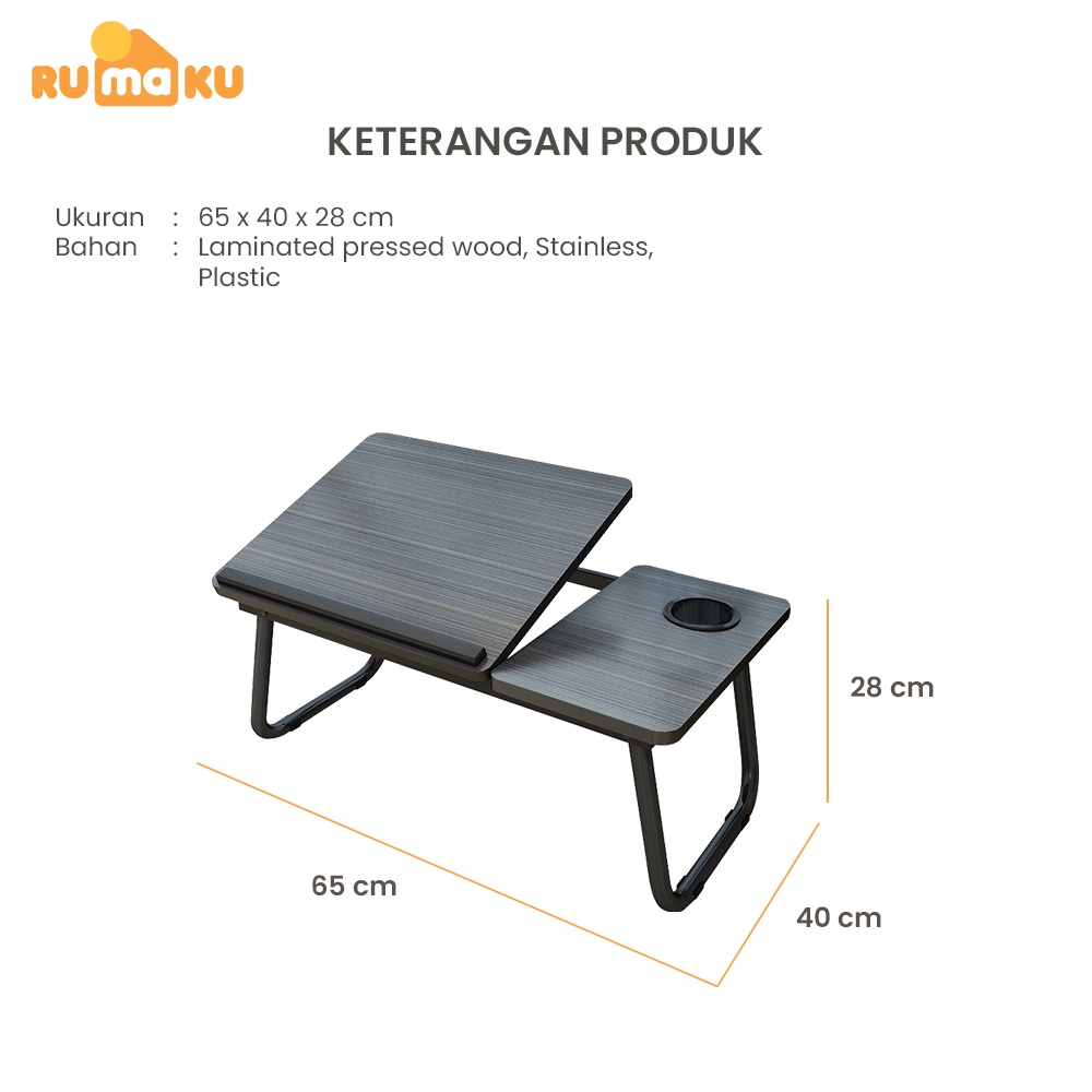 Rumaku Meja Laptop Lipat Foldable Desk Zoomer / Meja Belajar Serbaguna