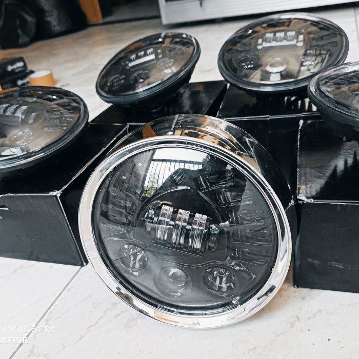 Lampu daymaker 7 inch 19 led dengan batok