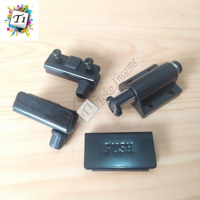 Engsel Pivot Kaca Jepit Plus Magnet Push Tip On Kabinet Lemari Tv