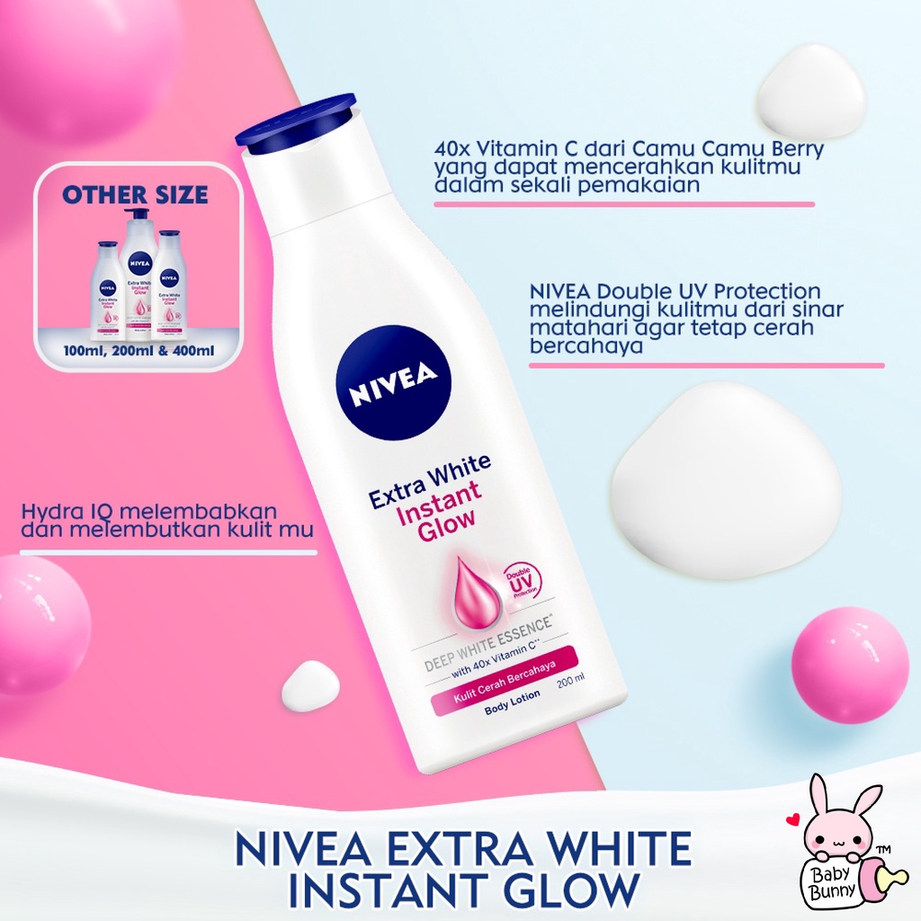 ❤ BELIA ❤ NIVEA Body Lotion | Body Care Extra White | Repair &amp; Protect | Instant Glow | Night Nourish 200ml | BPOM