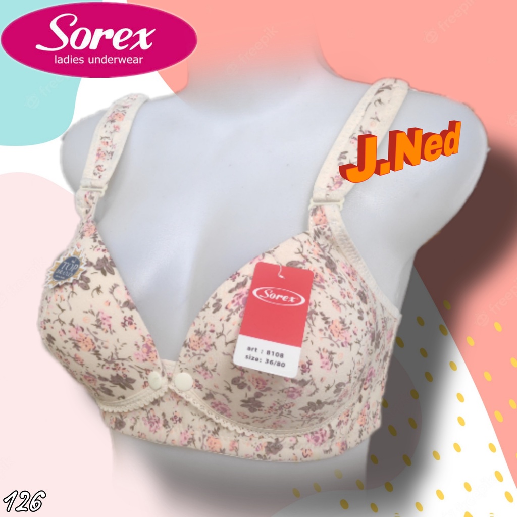 J126 BRA MENYUSUI SOREX 8108 BUSA TANPA KAWAT KANCING DEPAN SIZE 36-42