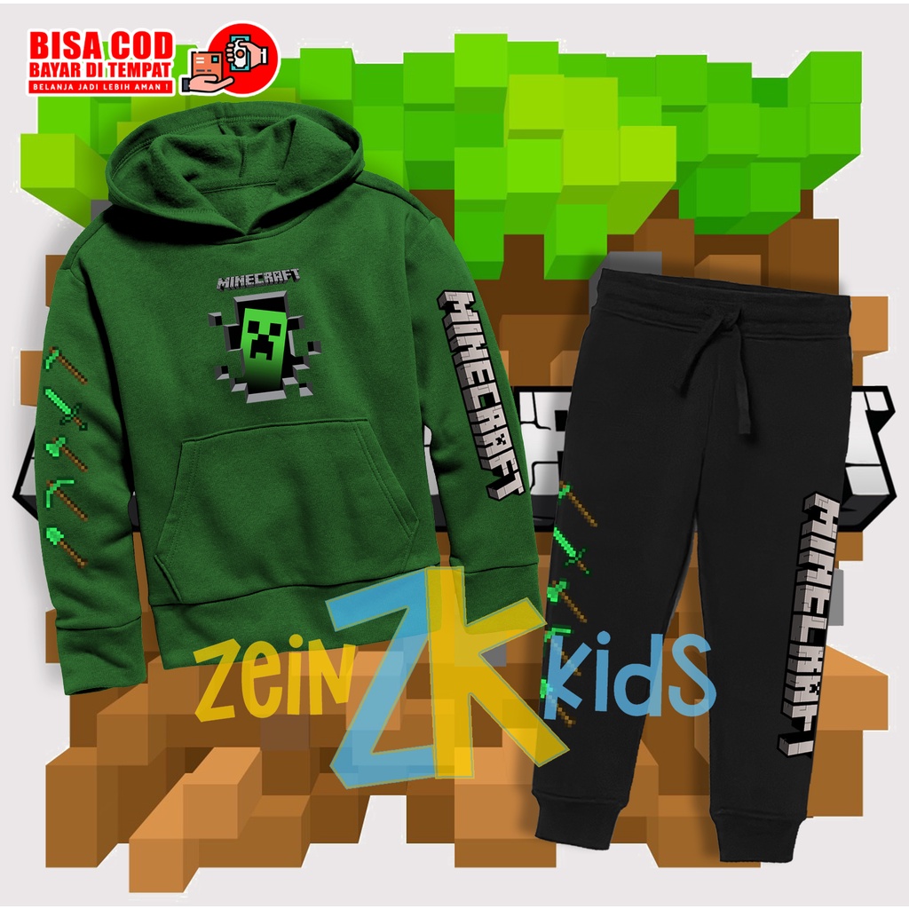 Setelan Hoodie Jogger Anak Minecraft / Jogger Anak Minecraft