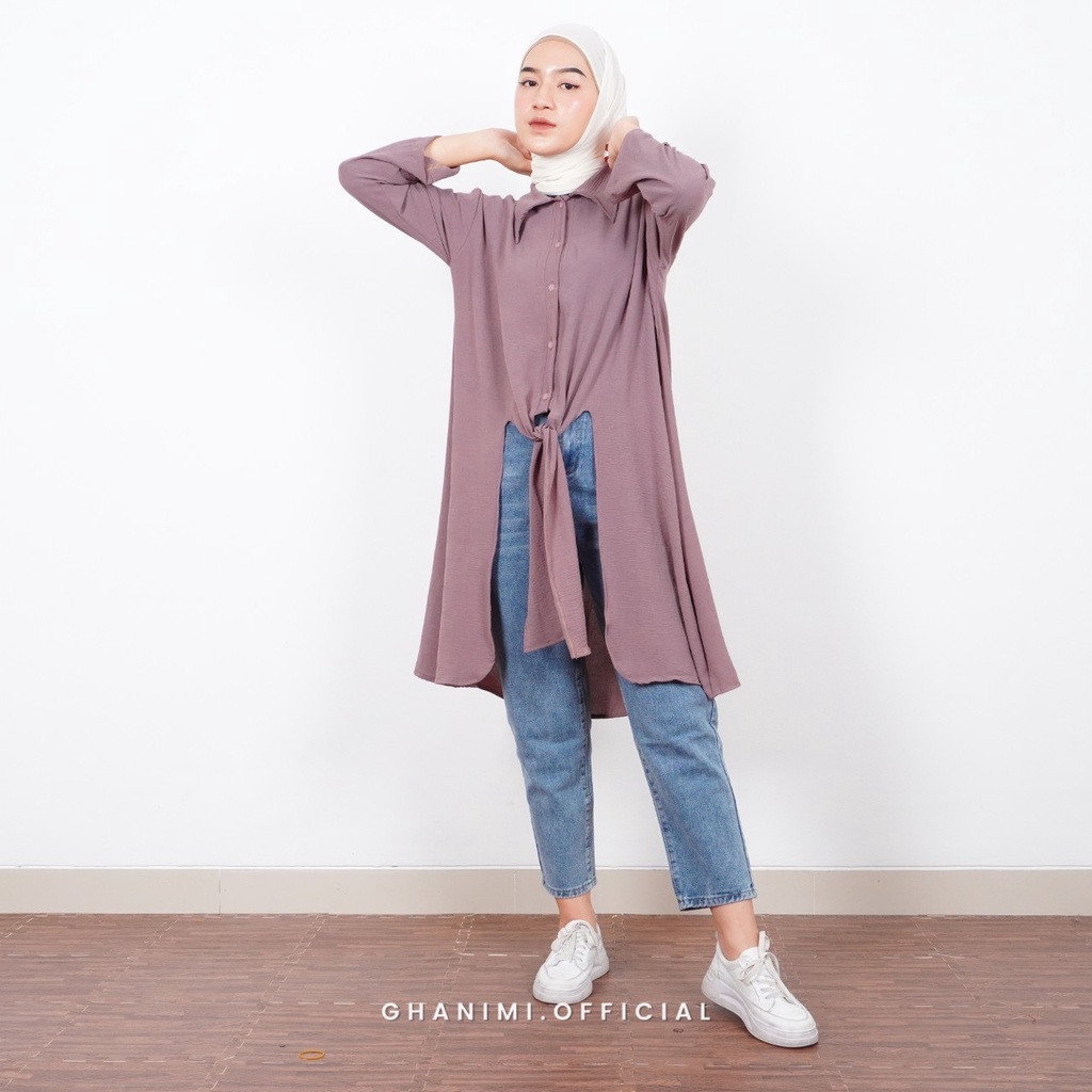 Ghanimi - Zoica Tunik / Tunik Polos / Tunik Unik / tunik layer / tunik panjang / tunik katun crinkle / tunik daily / tunik kasual formal / tunik tali / kemeja tunik / Tunik kerja / atasan kerja