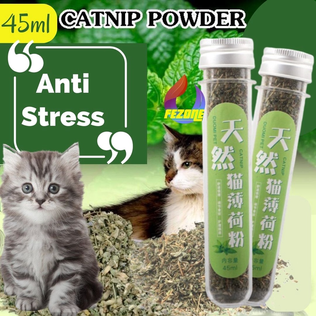 CATNIP BUBUK KUCING SERBUK POWDER ORGANIK MURNI 45ML 45GR TUBE TABUNG FEZONE