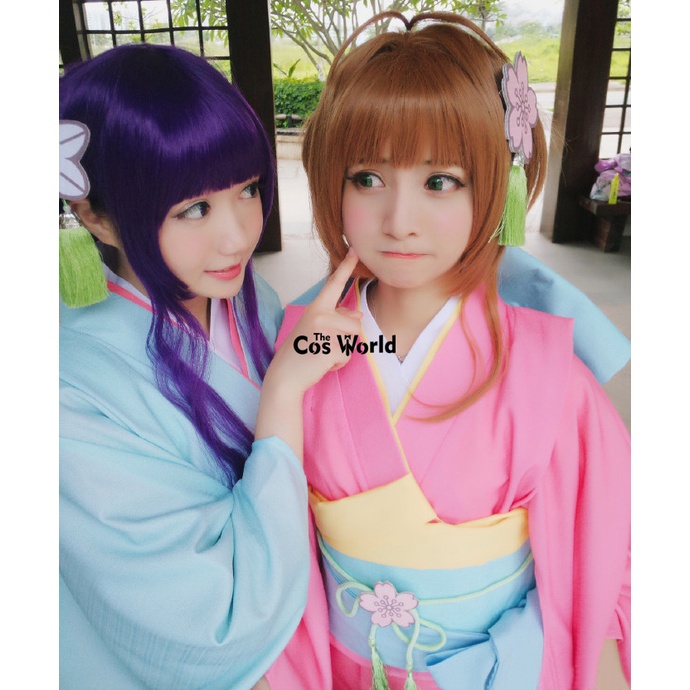 Cardcaptor Kinomoto Sakura Daidouji Tomoyo Japanese Kimono Yukata Outfits Customize Anime Cosplay Costumes