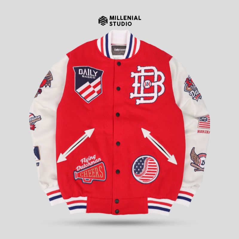 Varsity Jacket Wagner Flying Dutchman Red White Dailybased | Millenial Studio