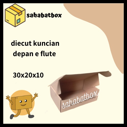 

( Min Order 10 pcs ) Kardus Pizza Diecut Kuncian Depan E Flute uk 30x20x10