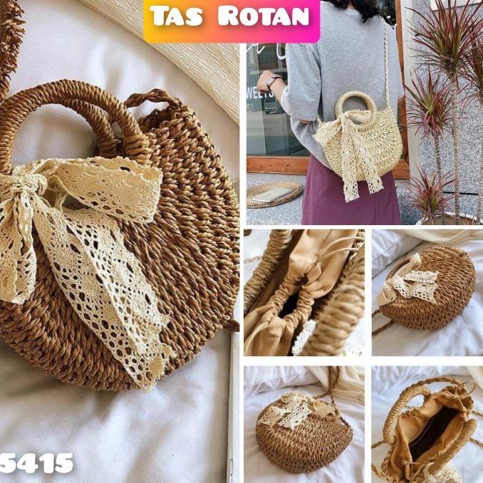Tas Wanita Unik Lucu Import Bahan Rotan