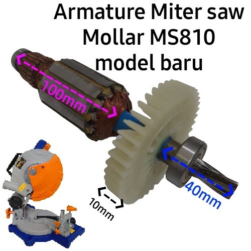 Mollar Armature Spare Part Original Mesin Miter Saw MLR-MS810