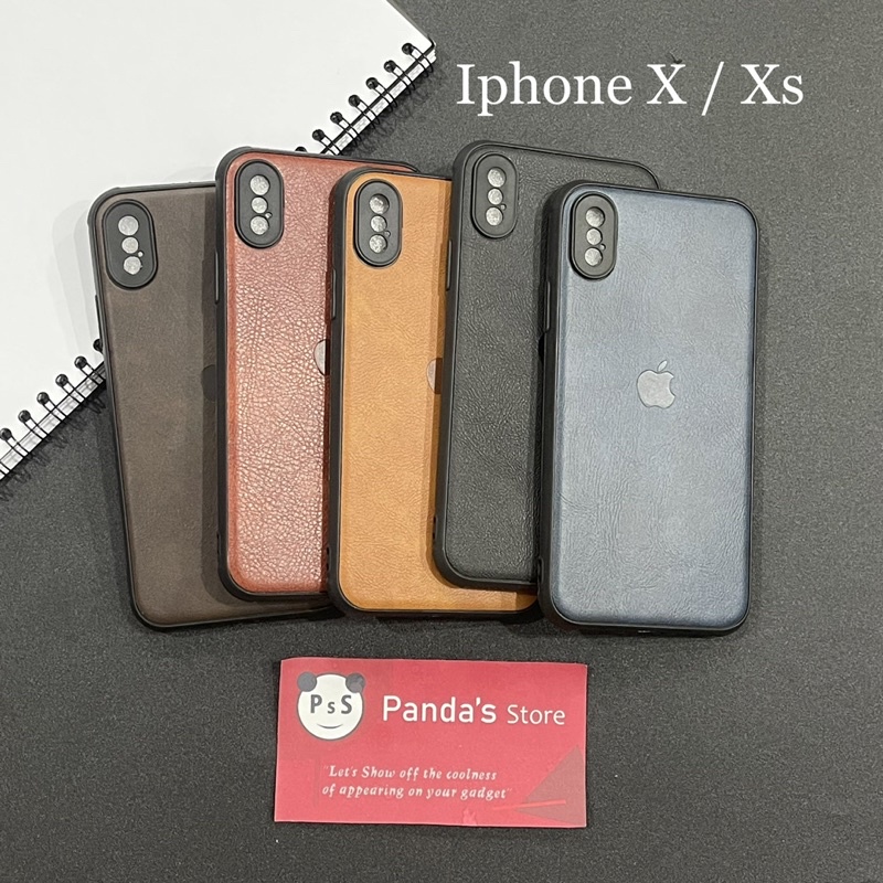 Leather Case Iphone X, Xs, Xs Max, XR Softcase Kulit Elegan Casing Slim Fit