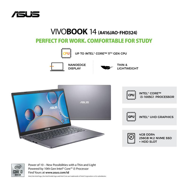 ASUS A516JAO-VIPS355/510 i3-1005G1/8GB (2x4G)/512G PCIE/VIPS /15,6"/WIN 11