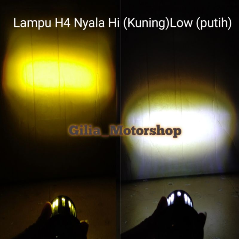 Lampu Bohlam Depan Led H4 Hi Low 18 watt lampu sorot Laser 2 warna Putih Kuning Bohlam Led H4