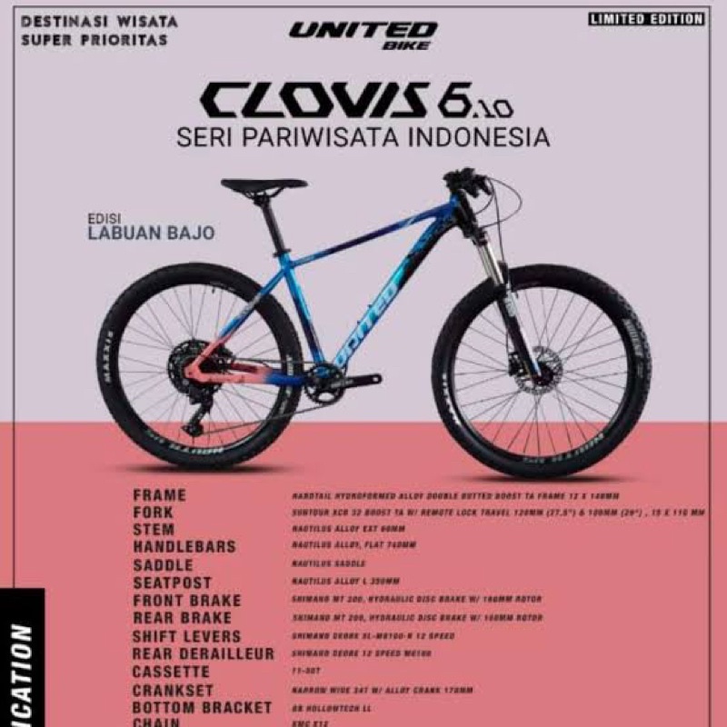 Sepeda MTB United Clovis 6.1 Danau Toba