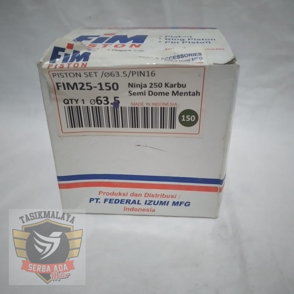 PISTON KIT SEHER KIT FIM 25 SEMI DOME MENTAH PEN 16 OS 150 DIAMETER 63,5 MM NINJA 250 KARBU