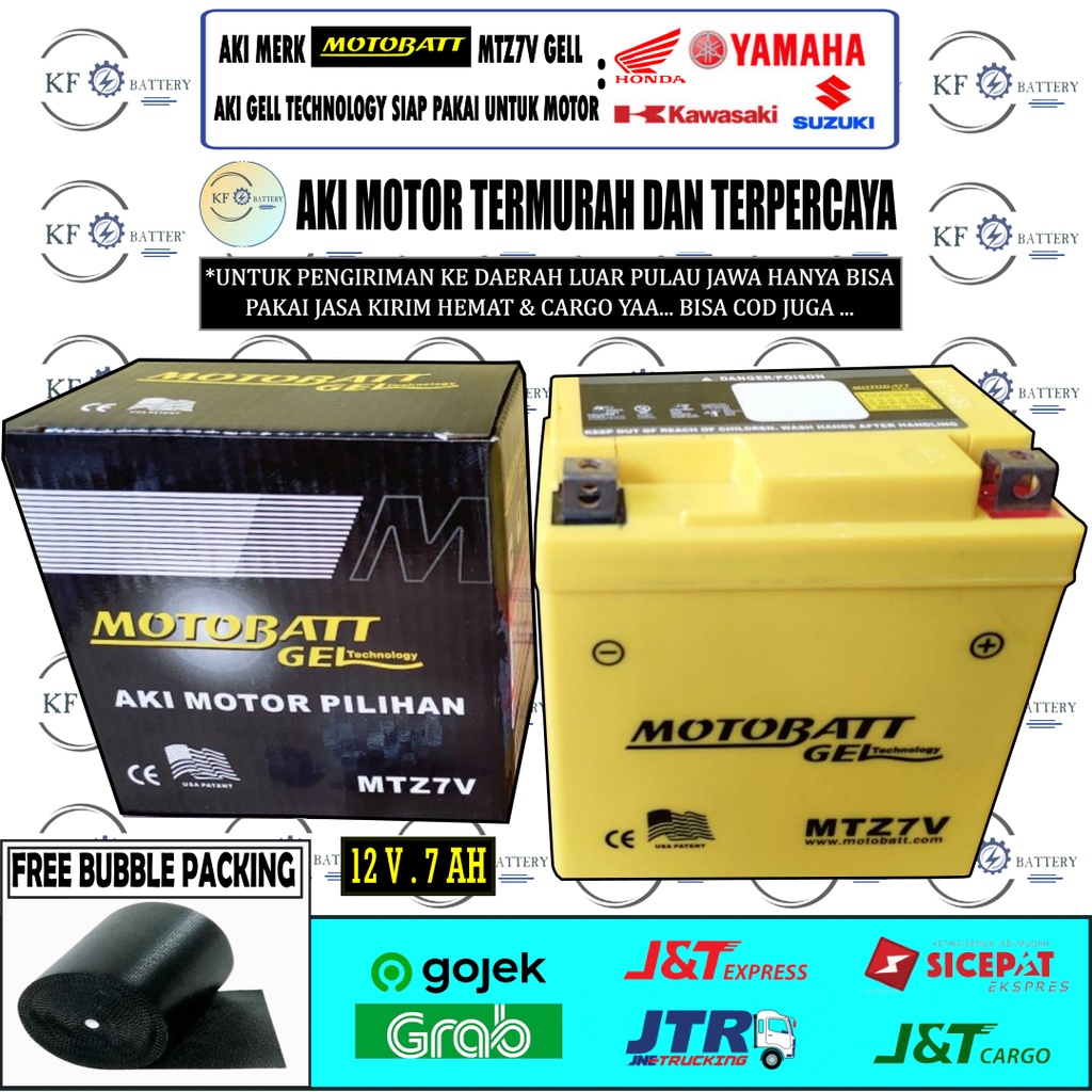 Jual Aki Motor Yamaha R25, CBR 250, D-Tracker, W175 MTZ7V MOTOBATT
