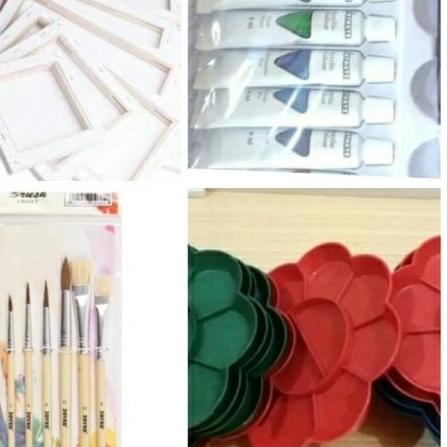 

paket lukis (kanvas 30x40+palet+kuas cat akrilic