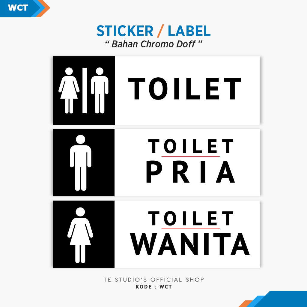 

Stiker Toilet WC Label Sticker Tanda Sign WC Laki-Laki atau Perempuan Label Warna Merah Assembly Point K3 Safety Keamanan - WCT