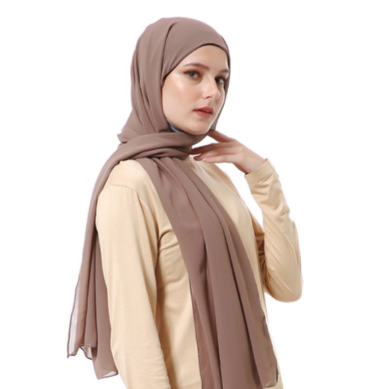 Pashmina Basic Shawl  CERUTY BABY DOLL Armani Exclusive - CHOCO WAFFLE